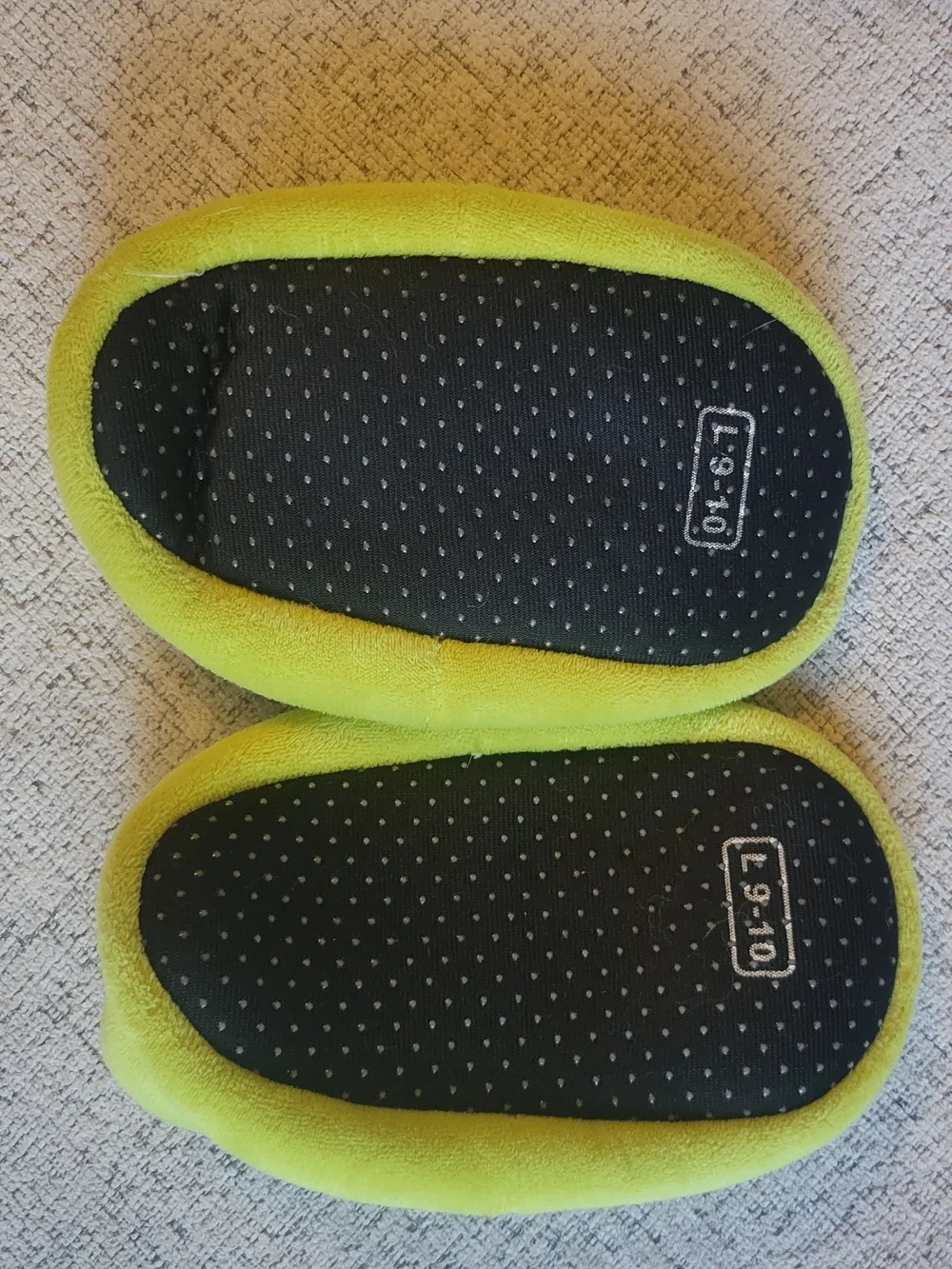 Kids Plush Green Character Slippers with Red Accent